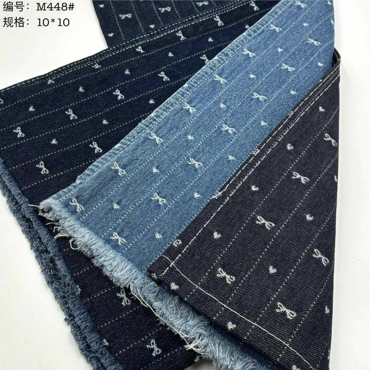 Denim cloth with bow, bag, purse