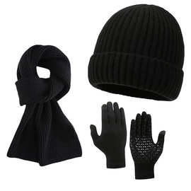 组合套装定制针织帽子围巾手套LOGO样来图片批发代发跨境爆款冬季