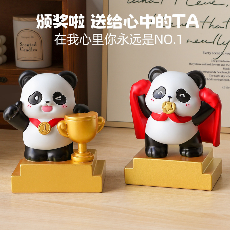 New Creative Panda Trophy Ornaments for Outstanding Employees, Honorary Awards, Sales Champions, Engraved Commemorative Gifts, High-End