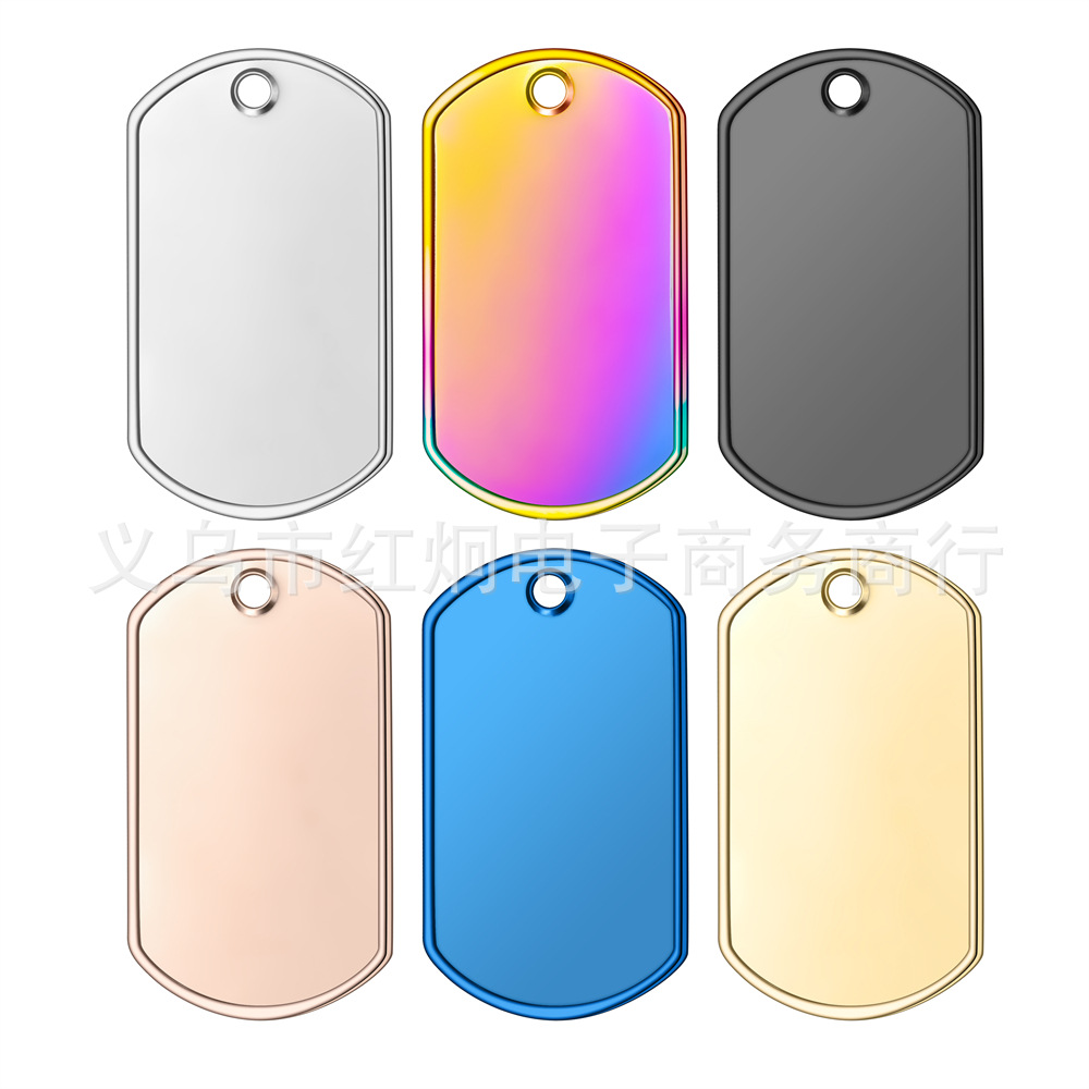 Cross-border supply stainless steel curling dog tag titanium steel tag metal dog tag