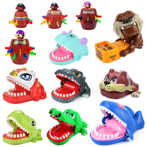 Cross-border crocodile finger biting toy, shark tooth extraction parent-child game, vicious dog biting hand toy, children's trick props