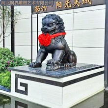门狮铸铜故宫狮青铜狮子中国铜狮雕塑gate lion bronze sculpture