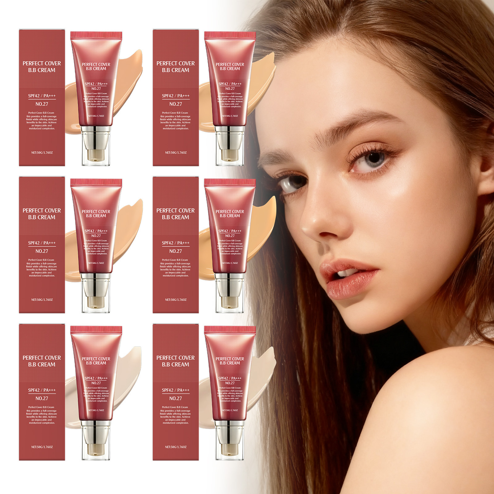 柔肤遮瑕BB霜系列 温和滋润自然轻薄面部保湿提亮柔和底妆妆效