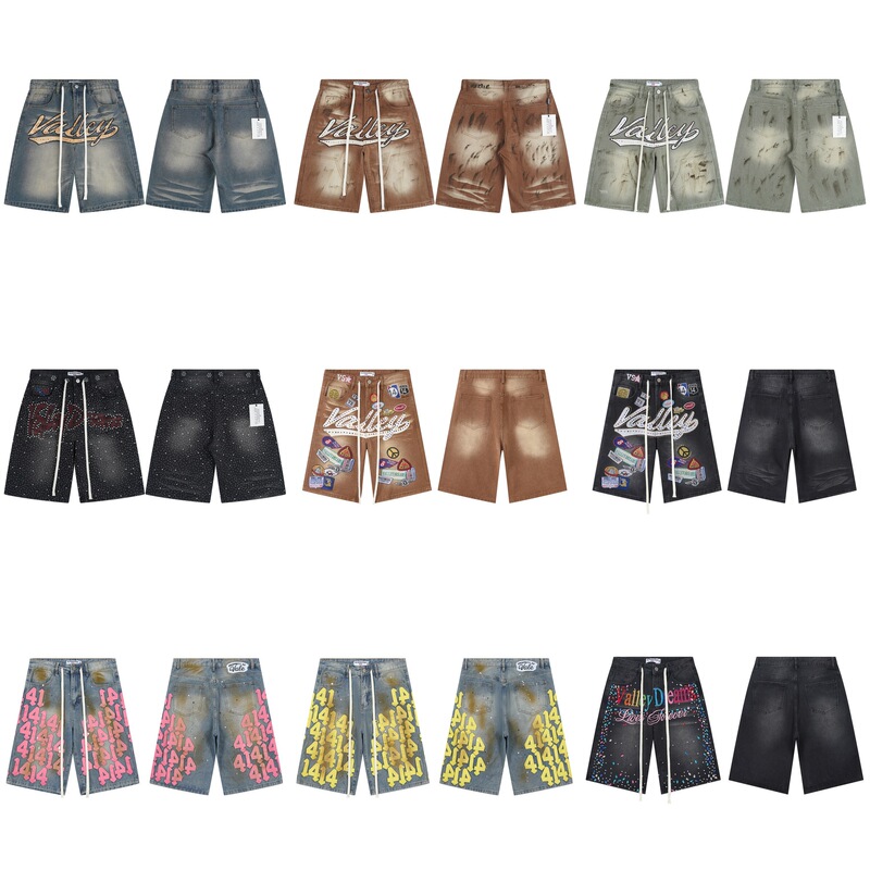 Cross-Border Foreign Trade European and American Trendy Brand Vale Classic Full-Print Rhinestone American Street Fashion Loose Unisex Jeans Cross-Border Foreign Trade European and American Trendy Brand Vale Classic Full-Print Rhinestone American Street Fashion Loose Unisex Jeans