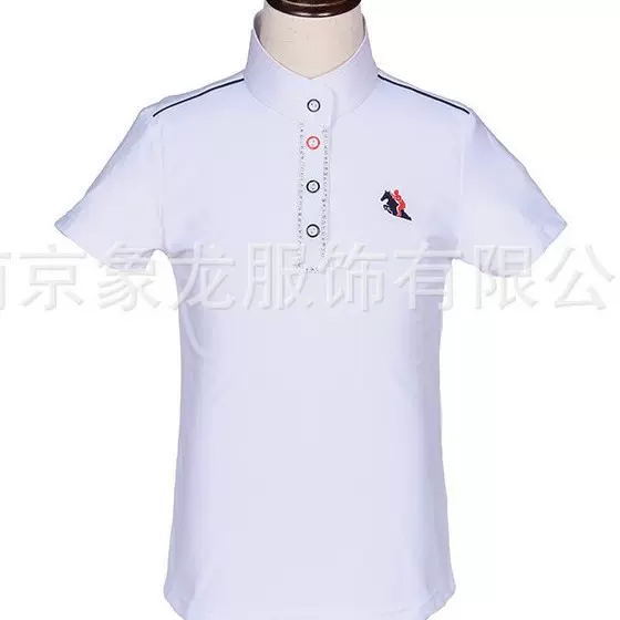 跨境 儿童马术T恤 速干 透气 简约 短袖 马术用品 厂家批发