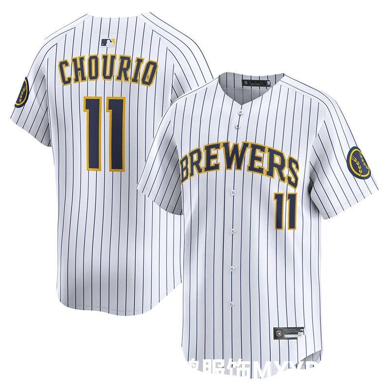 In-stock MLB Milwaukee Brewers Team 9 # UECKER striped white embroidered baseball jersey for cross-border foreign trade In-stock MLB Milwaukee Brewers Team 9 # UECKER striped white embroidered baseball jersey for cross-border foreign trade