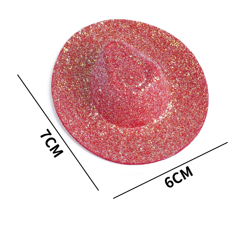 Accesorios de muñecas fluorescentes de color fantasma polvo parpadeante sombrero denim tela de varios sombreros mixtos multicolores