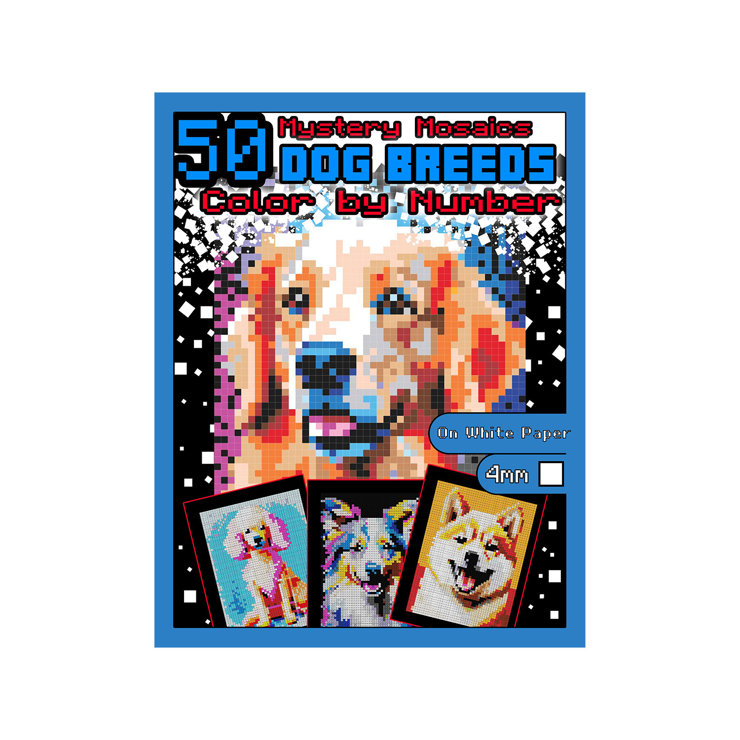Cross-Border Spot Hot Selling Pixel Art Coloring Book 50 Different Puppies Animal Theme Digital Coloring Book