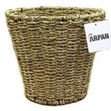 Straw Woven Basket Round Storage Basket Storage Barrel Round Paper Basket Straw Woven Basket Bedroom Desktop Storage