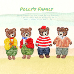 Polly Family Cute Bear Animal Embroidery Cloth Clothes Repair Hole Decoration DIY Self-Adhesive Bag DIY