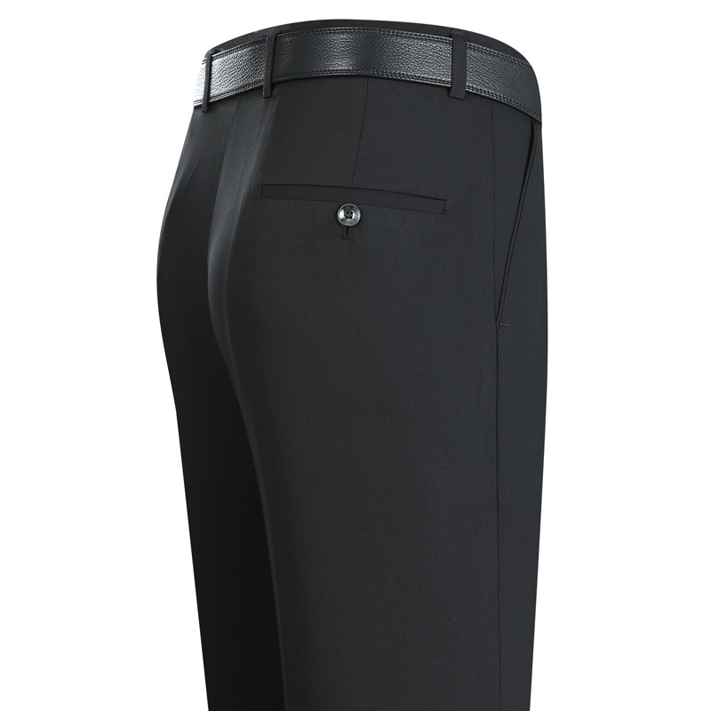 Pantalones finos de seda de morera para hombres de primavera y verano para hombres, pantalones rectos de mediana edad de cintura alta sin planchar para hombres de mediana edad y ancianos image 7
