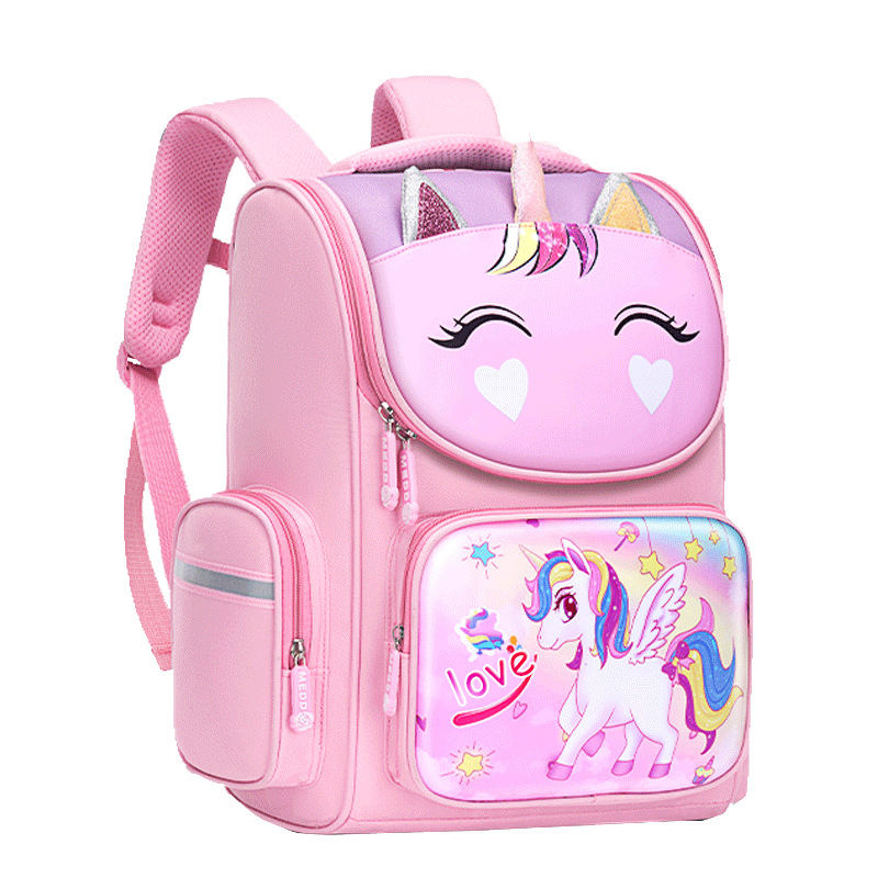Nuevas mochilas escolares para niños, mochila de hombro unicornio para niños y niñas, 1 - 3 - 6 grados, bolsa espacial encantadora