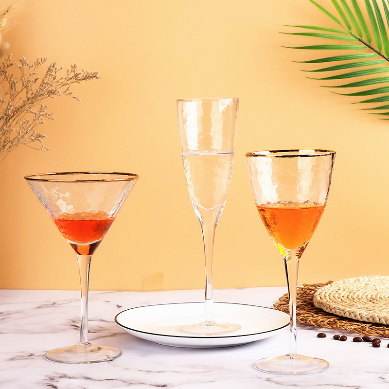 Copa de vidrio con patrón de martillo japonés, copa de vino tinto, copa de vino, copa de burbujas, copa de copa, copa de cóctel, copa de champán