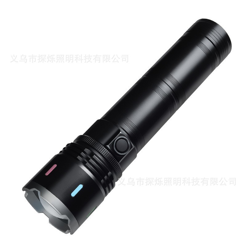 跨境多功能三光源白激光手电筒 户外长续航强光远射手电筒工作灯|undefined