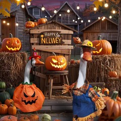 クロスボーダーポーチガチョウの服クリスマスガチョウの衣装ハロウィン感謝祭イースター独立記念日人形アクセサリー