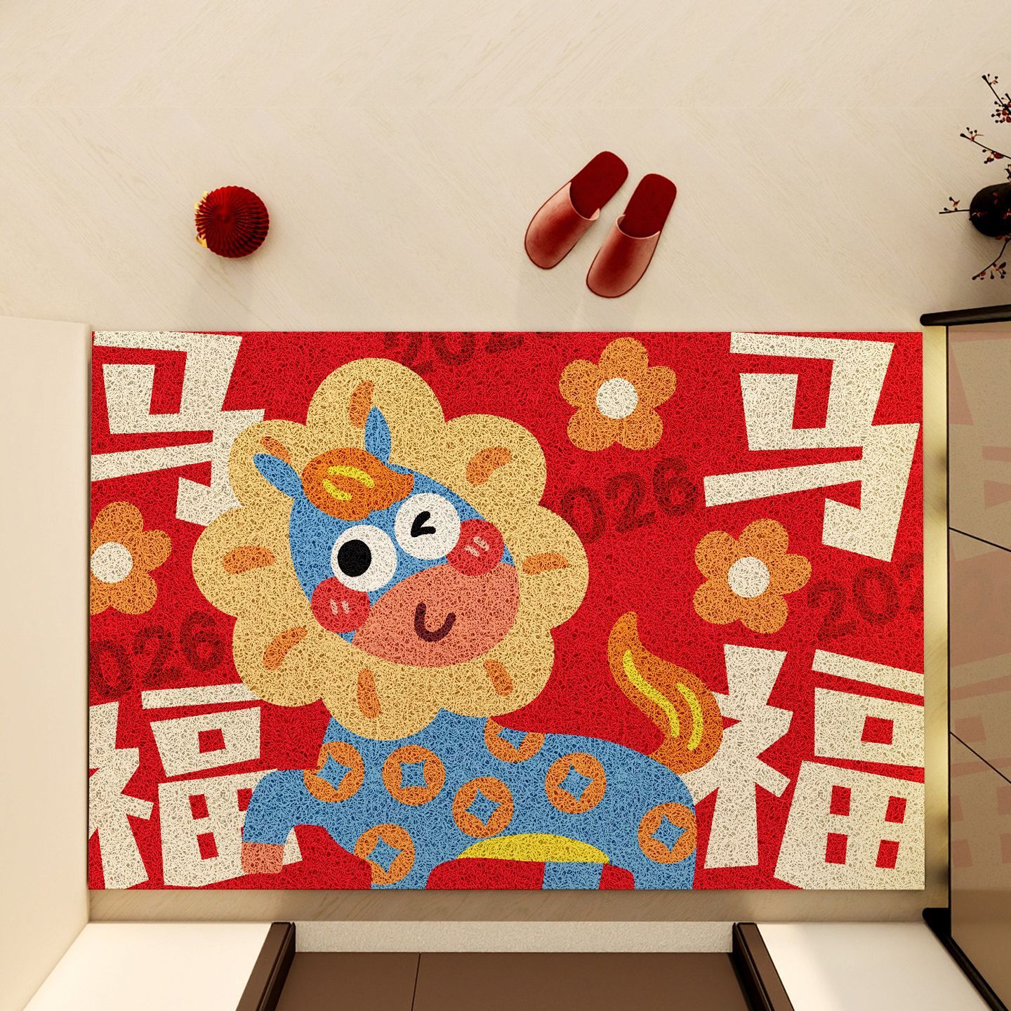 Halkfri dörrmatta av öglefiber för entrén_voghion.com