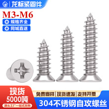 304平头不锈钢螺丝加长自攻螺丝十字沉头木螺丝钉紧固件批发M3-M8