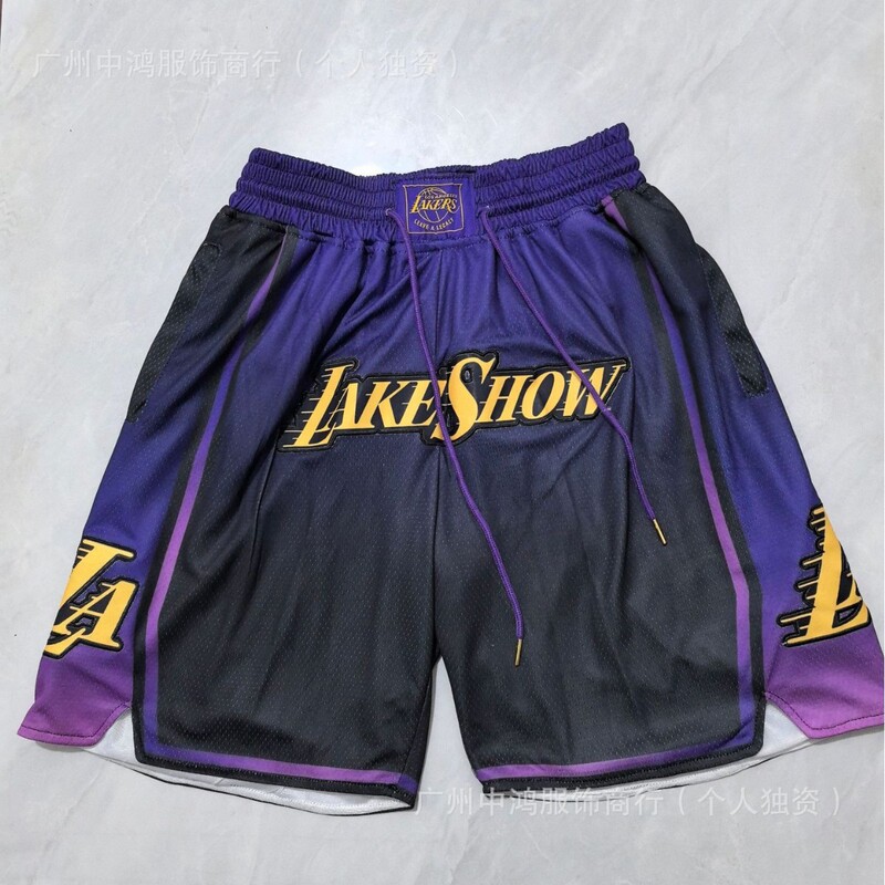 Foreign trade basketball shorts N/BA basketball uniforms Lakers, Knicks, Heat, Magic embroidered basketball sports shorts Foreign trade basketball shorts N/BA basketball uniforms Lakers, Knicks, Heat, Magic embroidered basketball sports shorts