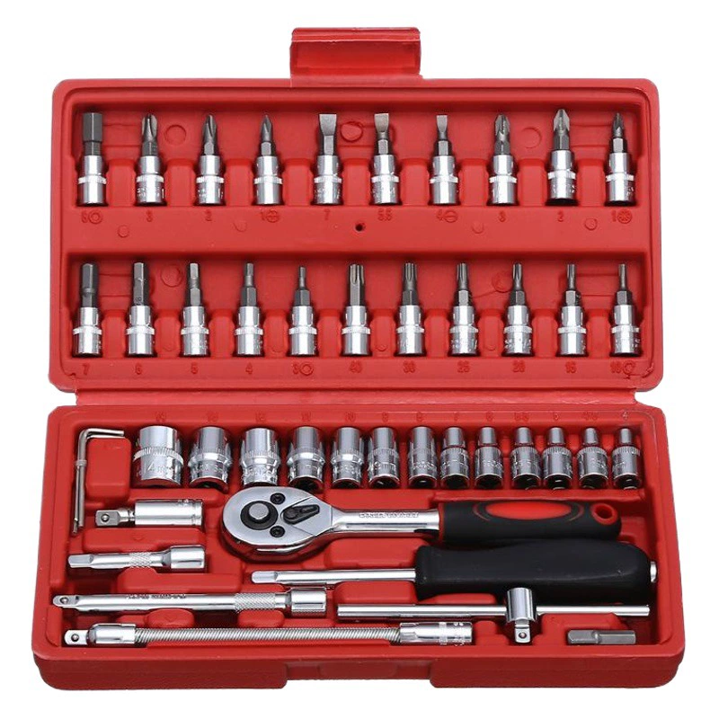 Авторемонтный набор костюм зеркало 46 шт. Набор торцевых головок гаечный ключ с храповым механизмом комбинированный инструмент для ремонта авто