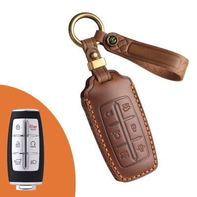 Genesis Key Case GV70: Car key bag - 6-keys-brown