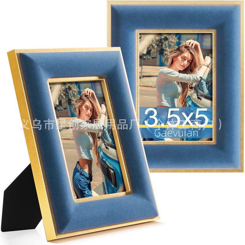 Customized Velvet Photo Frame Study Living Room Bedroom Photo Frame Table Photo Ornaments Hollow Cross-Border Creative Simple Photo Frame