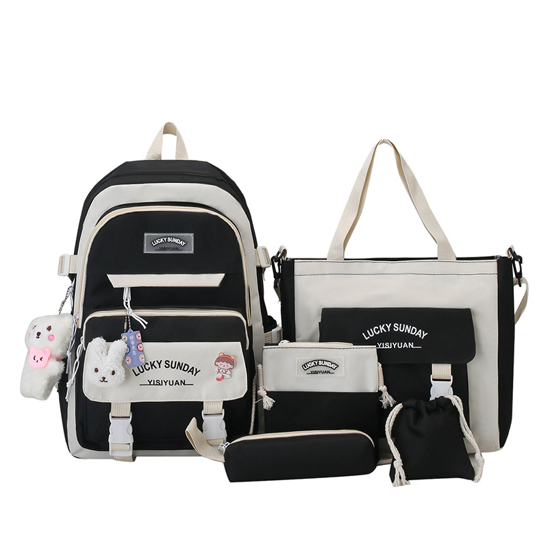 Juego de mochilas escolares Set de 5 piezas de nylon transpirable para estudiantes image 13