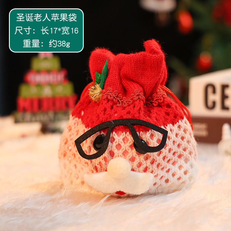 クリスマス装飾品麻布愛リンゴ袋創意公仔キャンディー袋子供プレゼント袋卸売り|undefined