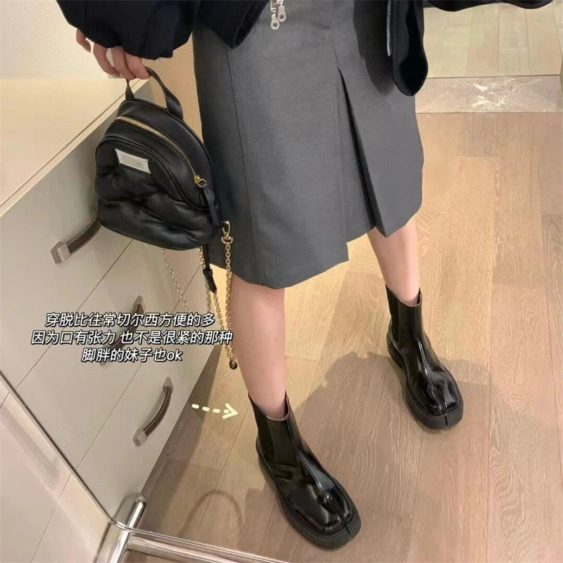 M6马吉拉厚底短靴切尔西tabi分趾鞋猪蹄马蹄鞋男女同款平底猪脚鞋|undefined