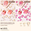 Transparent accessory for manicure, three dimensional face blush, ceramics heart-shaped, nail decoration, internet celebrity, wholesale, gradient