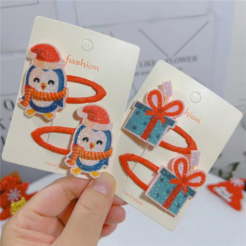 22g Weight Hair Clip Hair Accessories Type 1 Pair Quantity Street Occasion Christmas Festival Cartoon Pattern Girl'S Gender Classic Style Style Christmas Classic Style Girl'S Cartoon Hair Clip 1