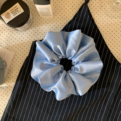 Accessories, New Styles, Saç üçün rezinlər - high-end-satin-circle-light-blue