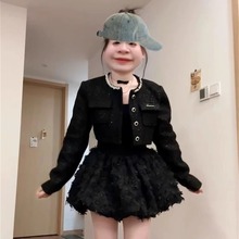 富家千金小香风套装春季新款感名媛短外套方领公主蓬蓬连衣裙