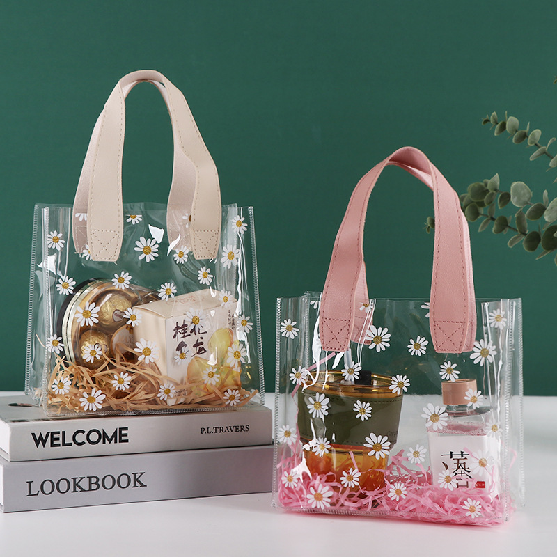 Bolsas de plástico de PVC transparentes bolsas de regalo estereoscópicas bolsas de regalo de compromiso caramelo de boda bolsas de regalo portátiles al por mayor