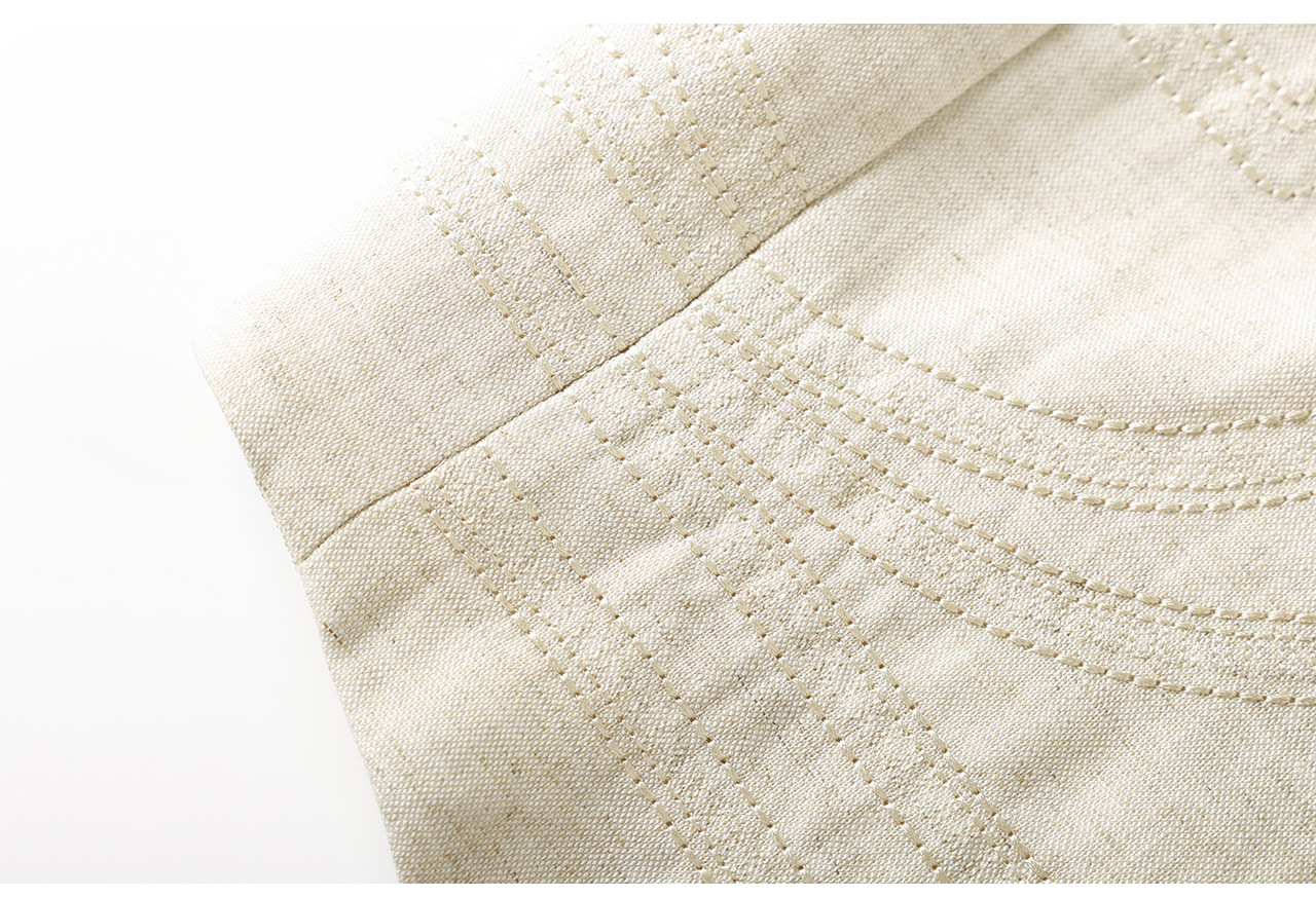 Áo khoác gile không tay cổ chữ V phối lớp phong cách cổ điển chất liệu vải lanh pha sợi Tencel — Màu cà phê chi tiết 31
