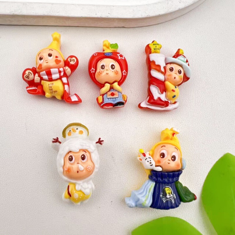 漫画かわいいスターマン小さなペンダントアクセサリー diy 手作りヘアピンキーホルダー携帯電話ケース樹脂アクセサリーパッチ|undefined