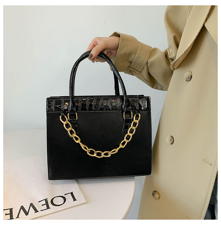 Women's Medium Pu Leather Color Block Vintage Style Zipper Tote Bag display picture 3
