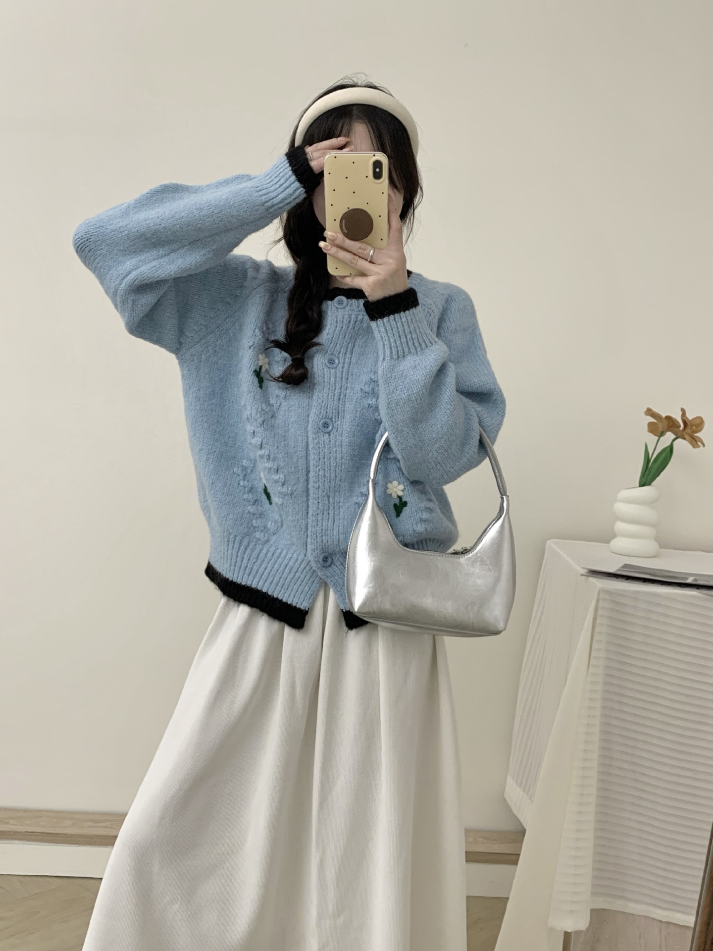 24 invierno Puyuan collar de pila bk bordado bola de lana bordado borde borde de punto Cardigan de otoño nuevo