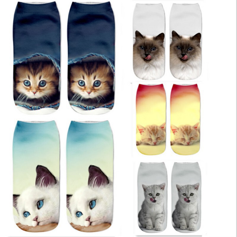 Cross-border special kitten yuan material socks digital 3d printing socks sublimation AliExpress ebay