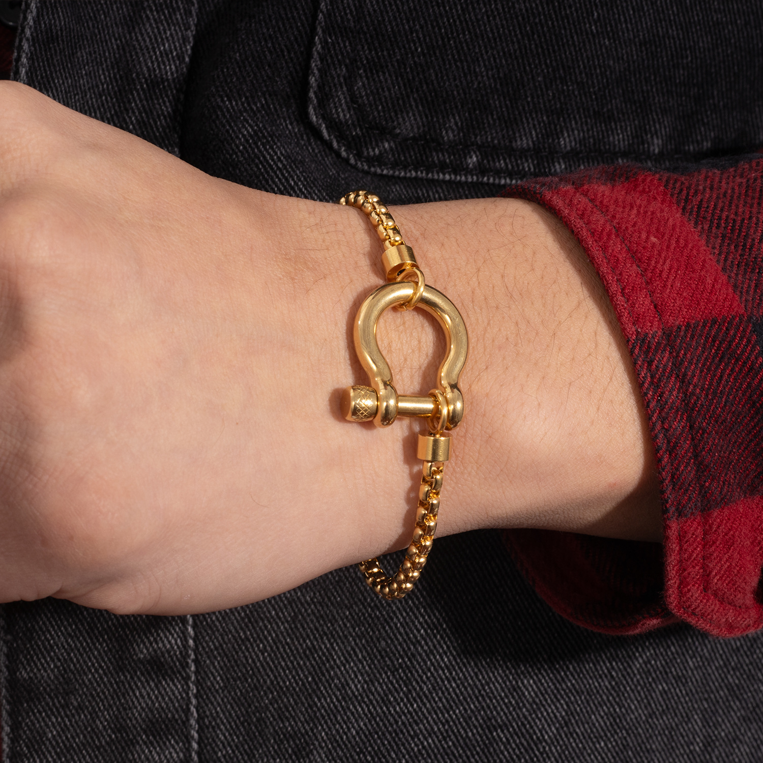 Hufschmuck Halskette Gold Edelstahl Boxkette Für Damen Und Herren_voghion.com