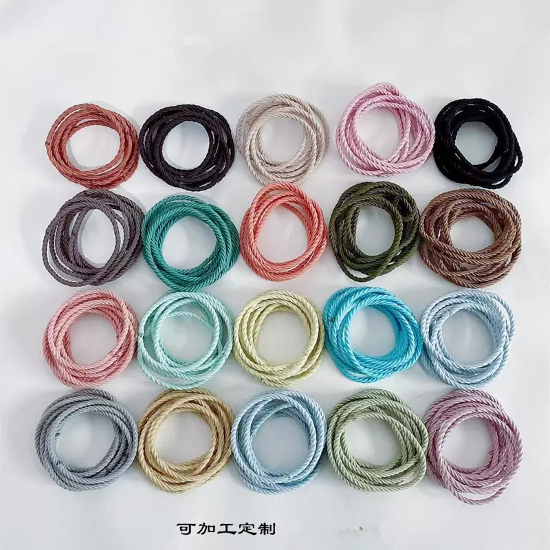 日韩超人气简约发绳发圈不伤发2023高弹力耐用螺纹橡皮筋女扎头绳