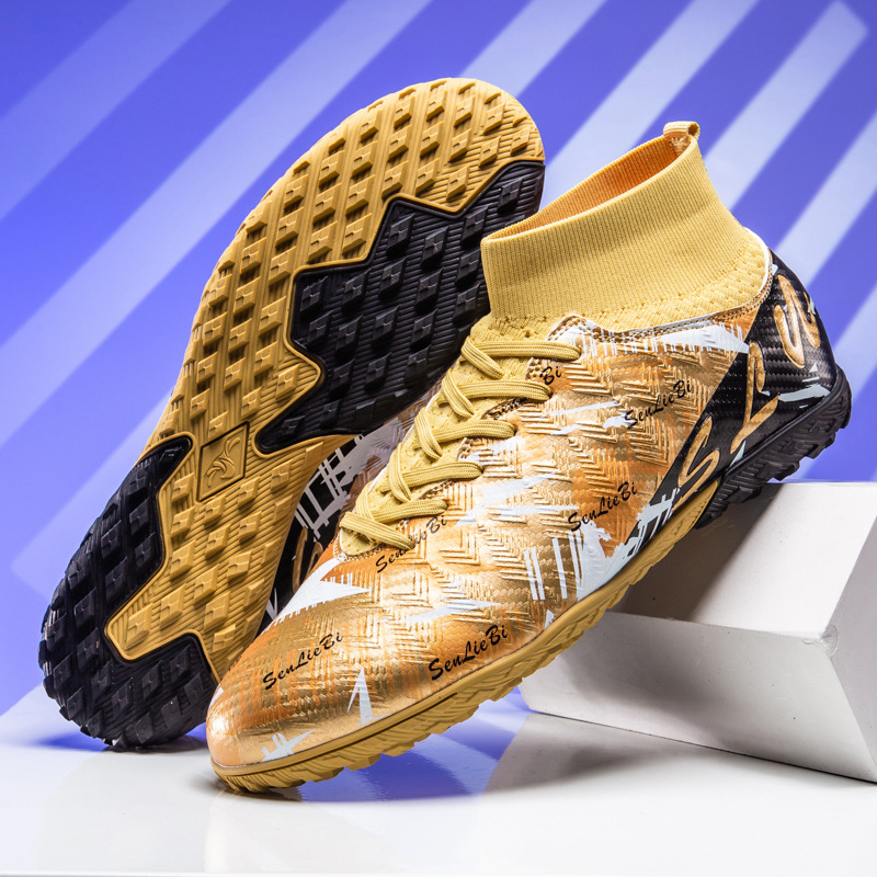 Zapatos de fútbol transfronterizos de clavos de alto impacto para niños y niñas, zapatos de entrenamiento antideslizantes transpirables para adultos, zapatos deportivos profesionales de clavos largos image 13