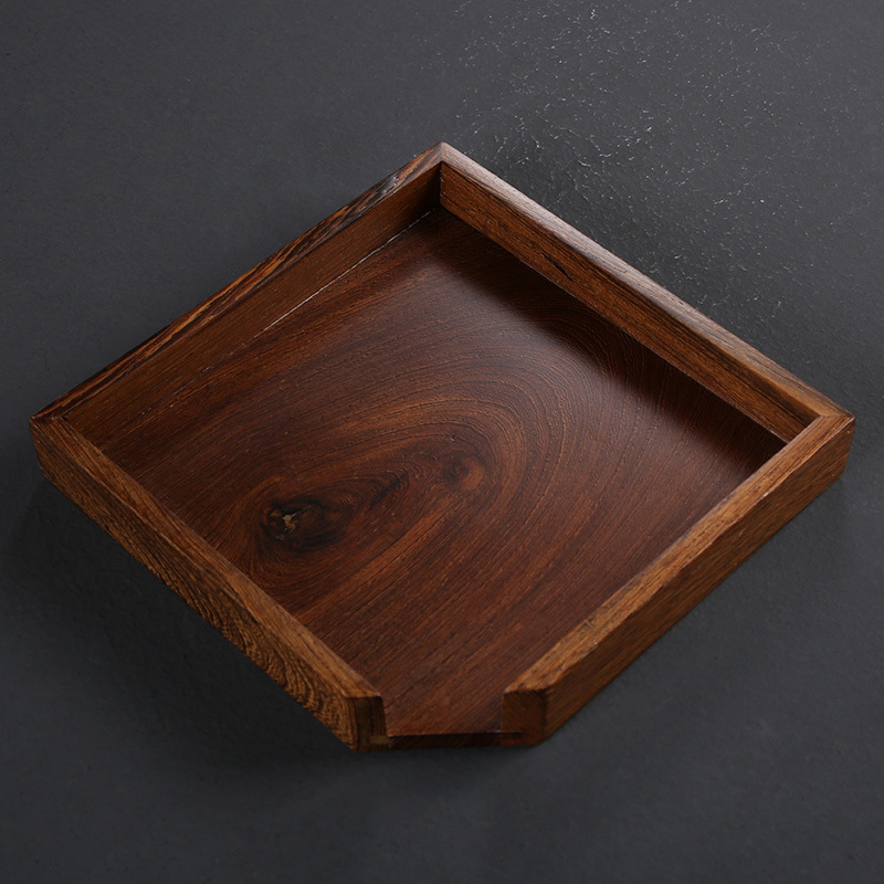 Fábrica al por mayor nueva madera maciza palo de rosa pu'er caja de almacenamiento de pastel de té cajón gabinete de té de madera de ala de pollo bandeja de té