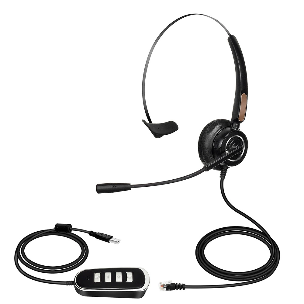 Headphones, telephone, laptop