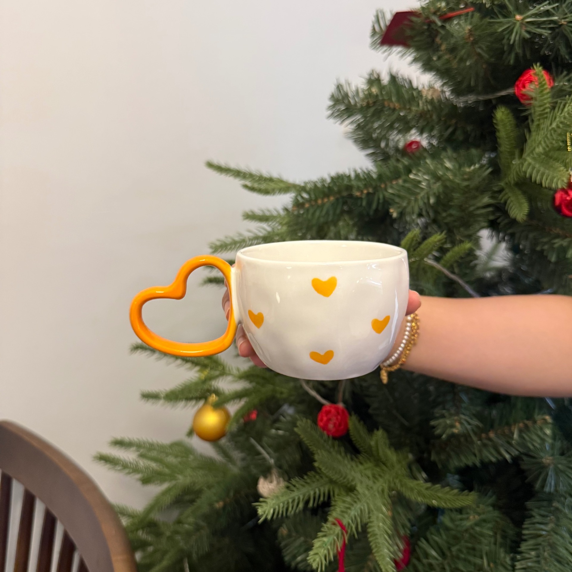 Estilo coreano inswind mano mano amor taza de café plato taza de cerámica dibujada a mano taza de desayuno exclusiva transfronteriza
