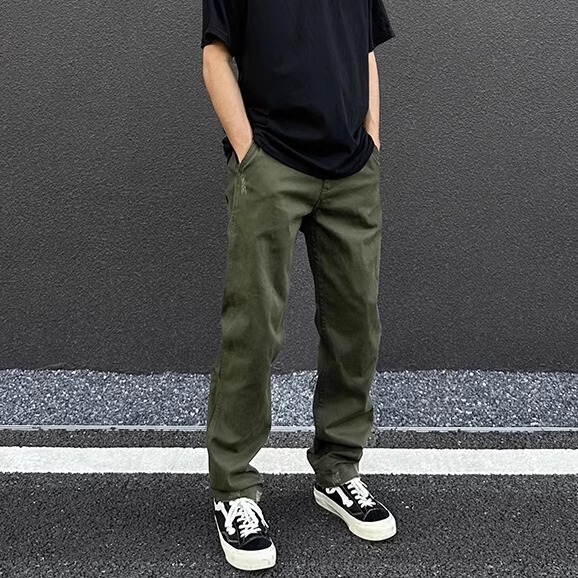 2026 Summer New American-Style Casual Washed Street Straight-Leg Workwear Men's Vintage Long Pants Versatile Trousers for Men