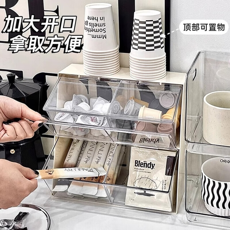 茶包收纳盒办公室茶水间桌面整理架架茶叶胶囊咖啡带盖防尘置物架|undefined