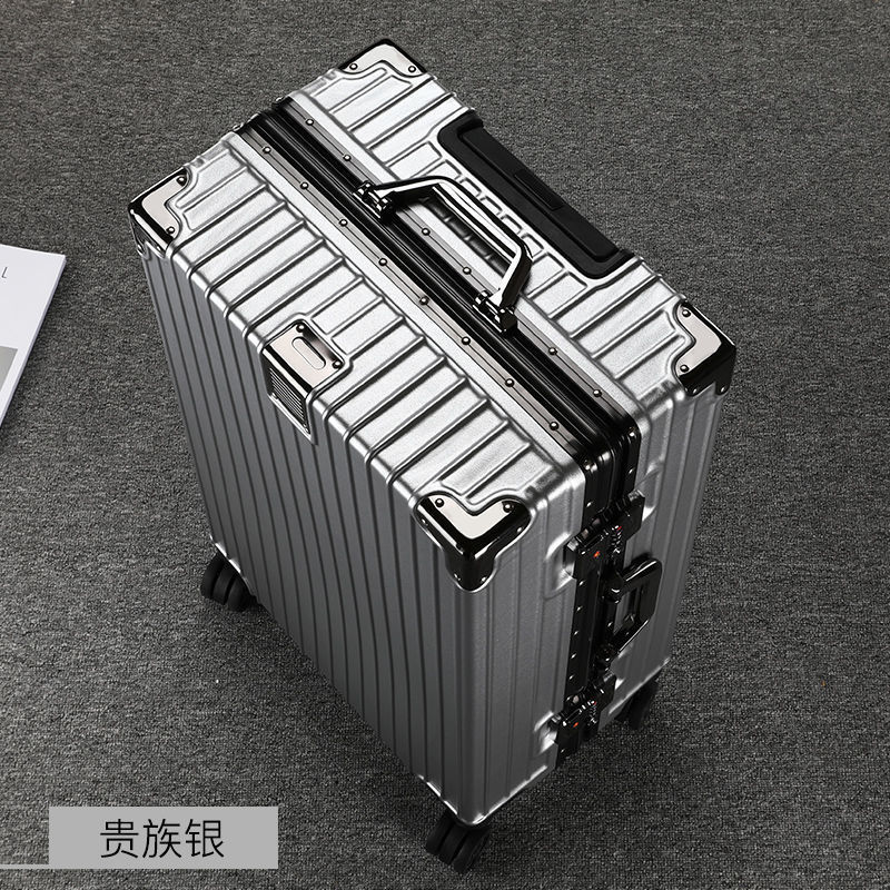 [Set] New Style Luggage Suitcase with Aluminum Frame, Trolley Case with Universal Wheels, Travel Suitcase for Men, Password Lock Suitcase for Women, Leather Suitcase for Students