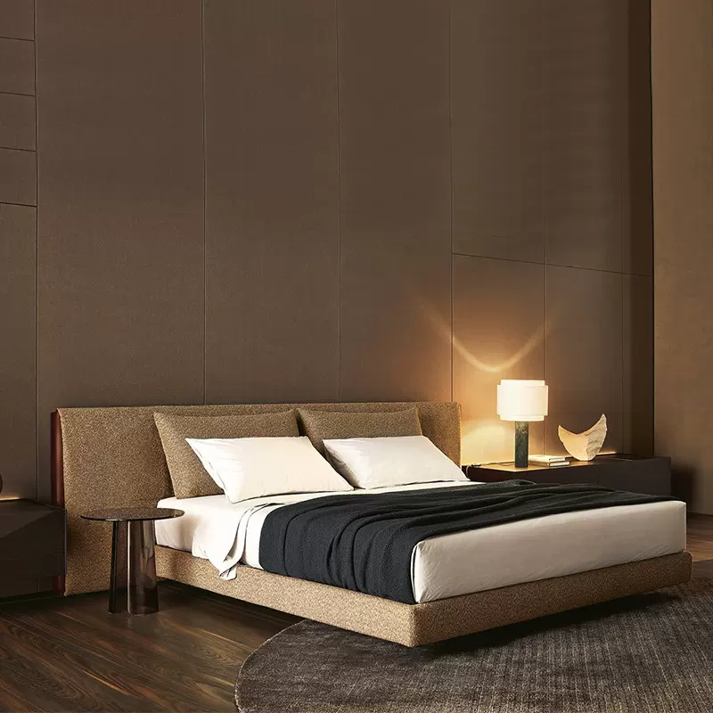 意式极简布艺双人床Yume设计师高级感轻奢家用主卧宽屏婚床定制