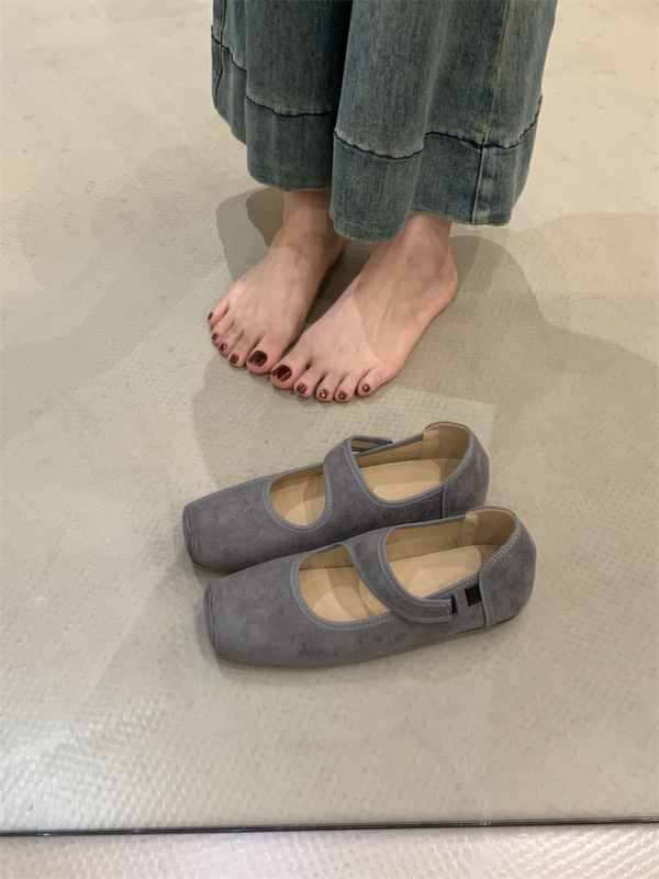 晚风方头懒人一脚蹬软底玛丽珍鞋2025平底内增高3cm芭蕾舞单鞋女|undefined