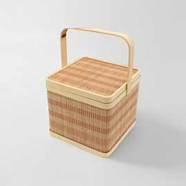 竹篮子月饼粽子篮子礼盒水果篮手提包装手工竹篮编织可定批发